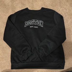 SHEIN Boston Est. 1997 Black Crewneck Size Large